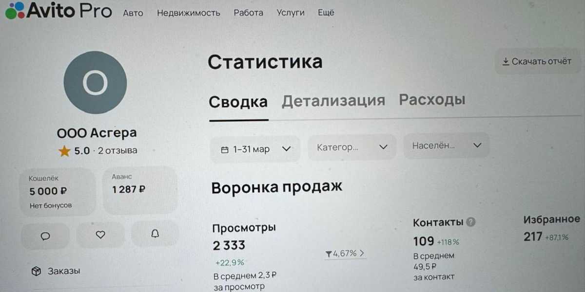 Продвижение/реклама на Авито (авитолог)